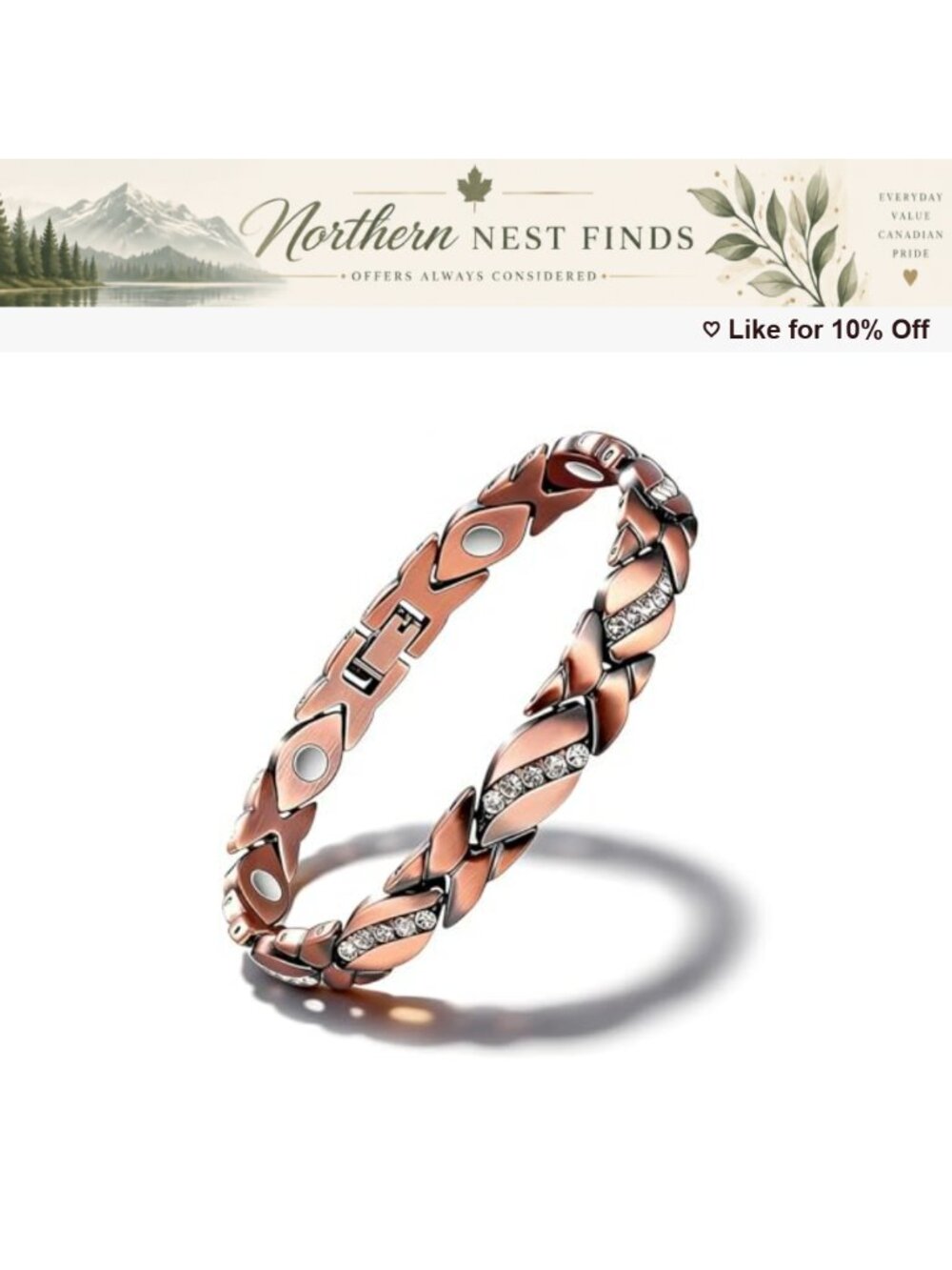 Adjustable Copper Cuff Bracelet Set Hypoallergenic Magnetic Jewelry Gift